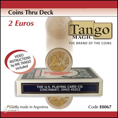 Coins Thru Deck 2 Euro by Tango